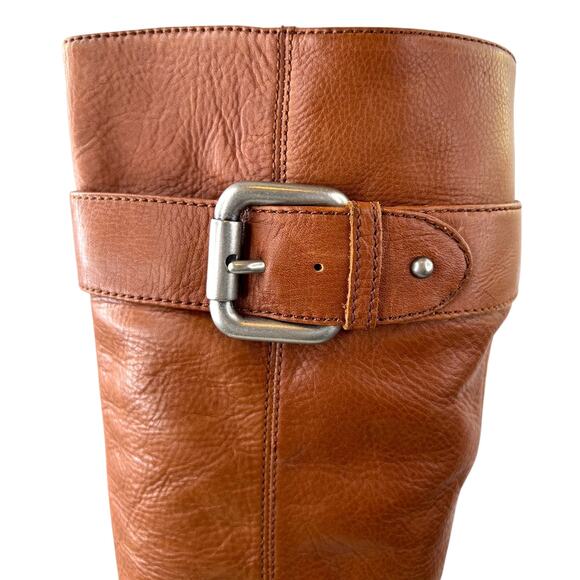 FOSSIL Tall Leather Buckle Boots 3.5" Heel Style FFW4177129 in Tan W's Size 8 - Picture 6 of 16